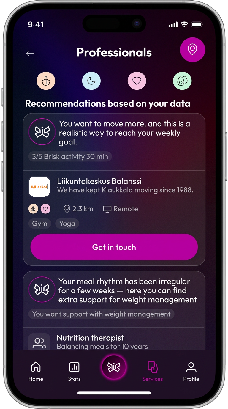 Professionals based on their data